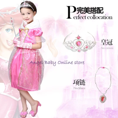 [ANGELBABYONLINESTORE] 6003 Princess Sleeping Beauty Costume Dress Girl Dress up gown (3-4y, 6-7y, 7-8y)