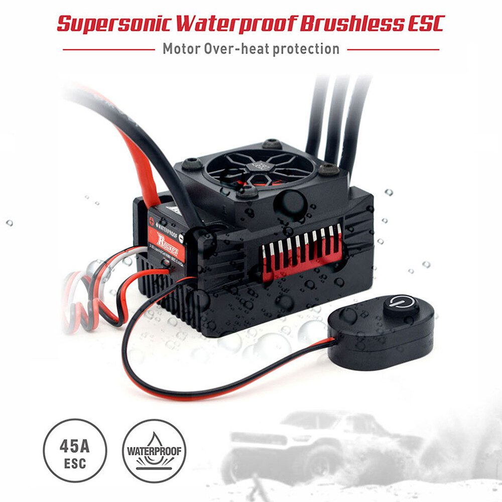 Máy Bơm Không Chổi Than Không Thấm Nước Rocket V2 Supersonic 45A 60A 80A ESC Thiết Bị Điều Khiển Tốc Độ Với 5.8V/5A BEC Cho Động Cơ 3650 Bộ Phận Xe Hơi Điều Khiển Từ Xa 1:10