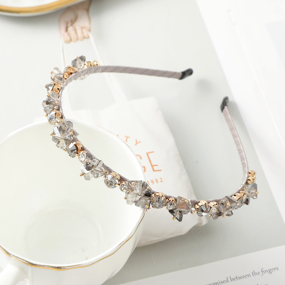 Korean Style Rhinestone blingbilng Hair Band Winding Thin Edge Hair Hoop Headband Pressure Hair Women Female