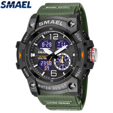SMAEL Top Brand Luxury Watches Men’s Fashion LED Digital Sports Quartz Business Rubber Casual Waterproof Calendar Clock Men Watch