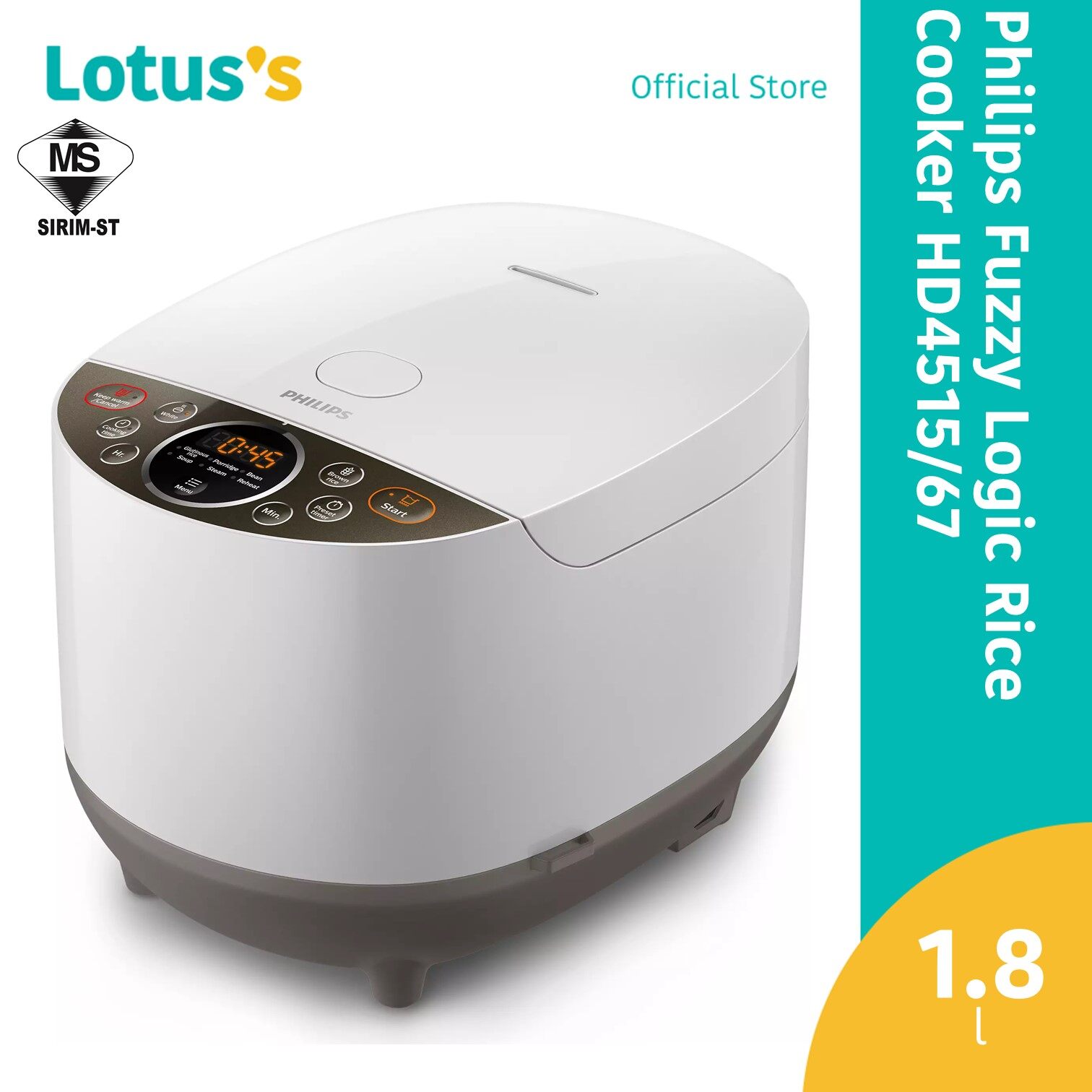 Philips 1.8L Fuzzy Logic Rice Cooker HD4515/67 Lazada