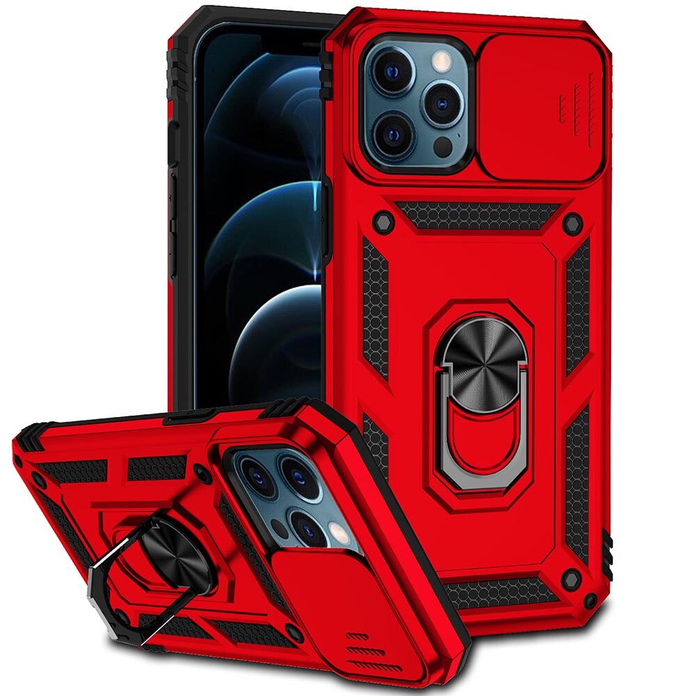 For iphone 12 pro max 6.7 phone case,for iphone 12 6.1/iphone 12 pro 6.1 cases,sergeant push window protection camera armor ring bracket back cover for iphone 12 mimi 5.4