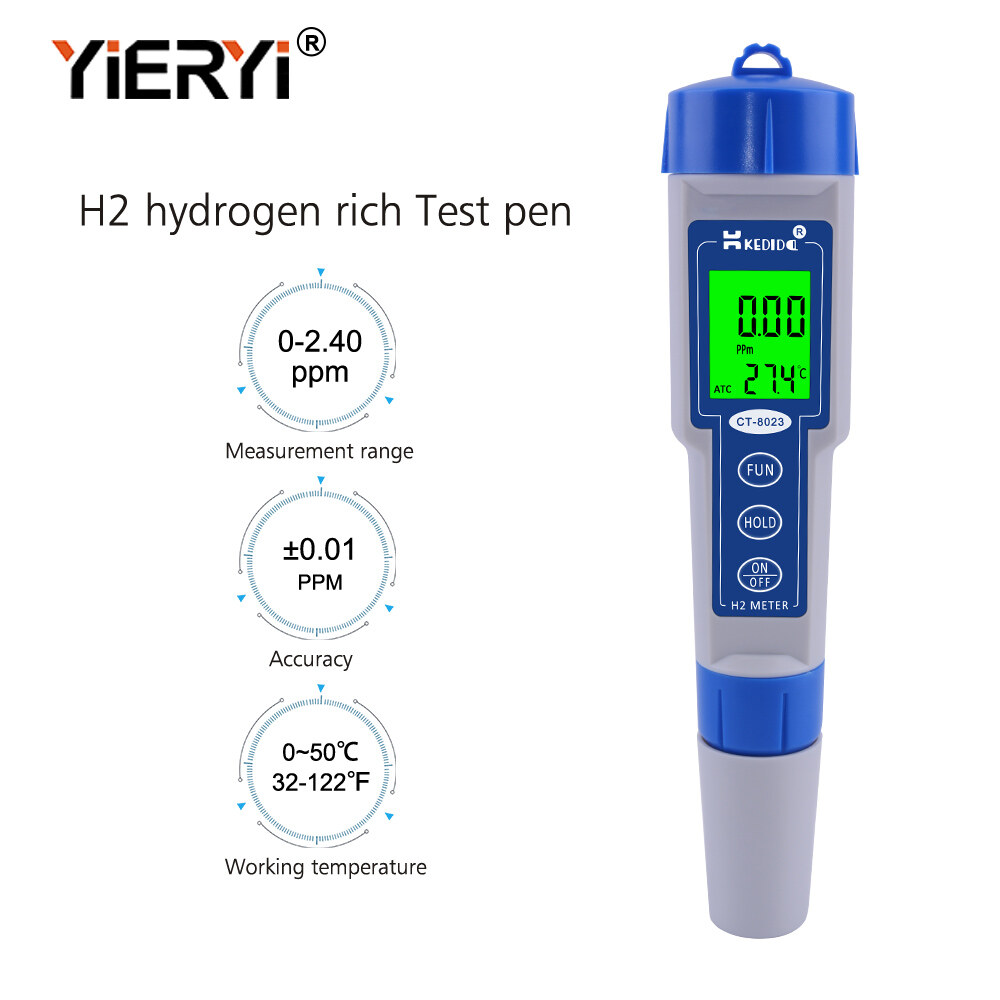 yieryi CT-8023 Rich Hydrogen Water Generator 0-2400ppb /0-2.40ppm H2 hydrogen meter with temperature