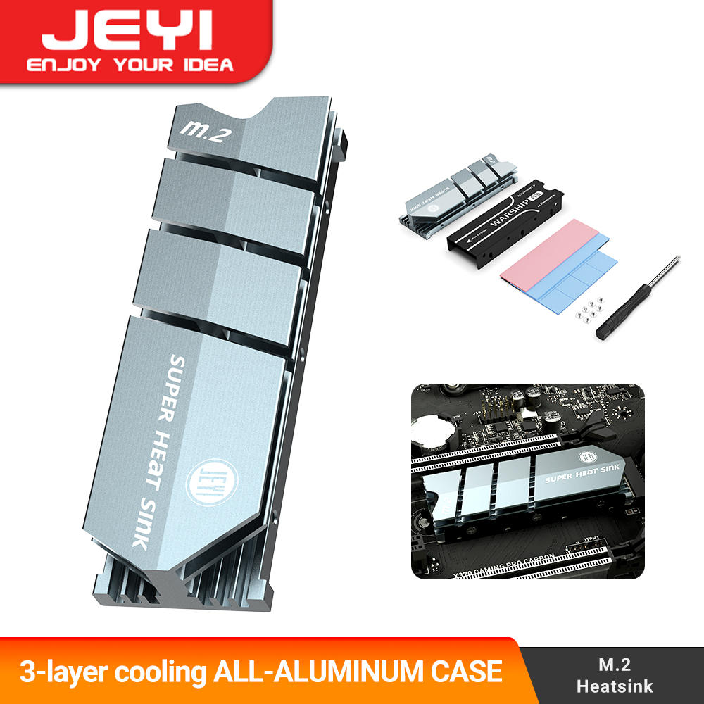 Jeyi ssd cooling m.2 heatsink nvme heat sink ngff m.2 2280 aluminum cooler thermal conductivity silicon wafer cooling