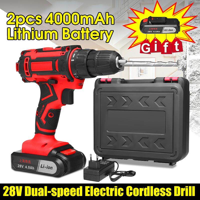 28 V 3/8 \"Điện Máy Khoan Sạc Tua Vít W/2xLi-Battery