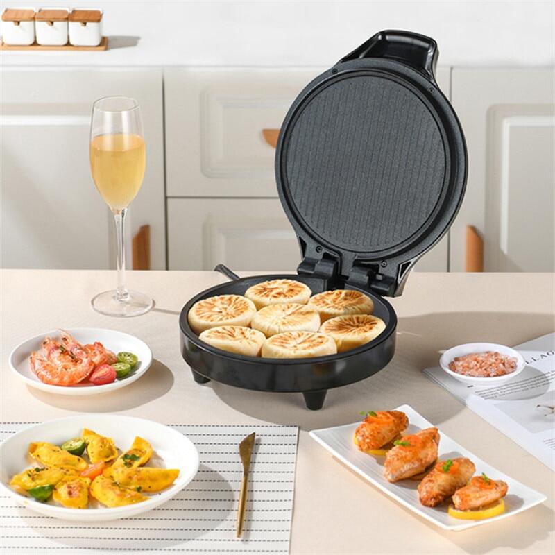 ไฟฟ้าถาดอบคู่ด้านความร้อน Suspension ประเภท Crepe Maker Skillet ขนมอบแพนเค้กเครื่องพายพิซซ่า Griddle