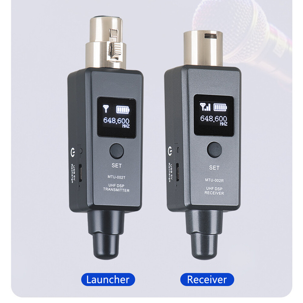 1 Cặp Micro Hệ Thống Không Dây Micro Hệ Thống Phát Không Dây Micro Bộ Phát & Thu DSP UHF Mic/Line Hai Chế Độ Cho Micro Động/Điện Dung