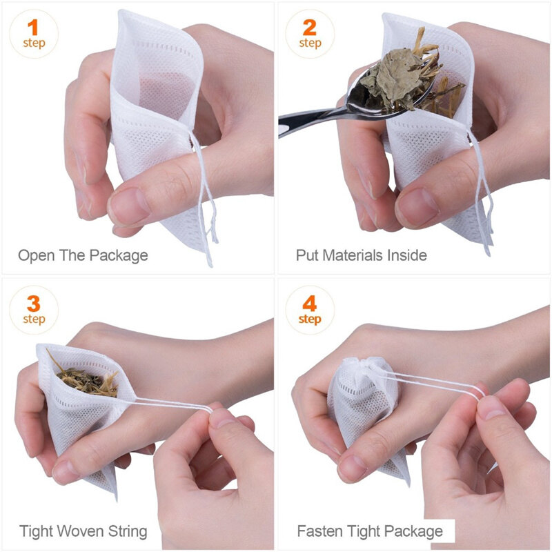 50 CÁi Túi Lọc Trà Dùng Một Lần Túi Lọc Có Dây Rút Bằng Cotton Rỗng Túi Lọc Trà Trà Lá Rời
