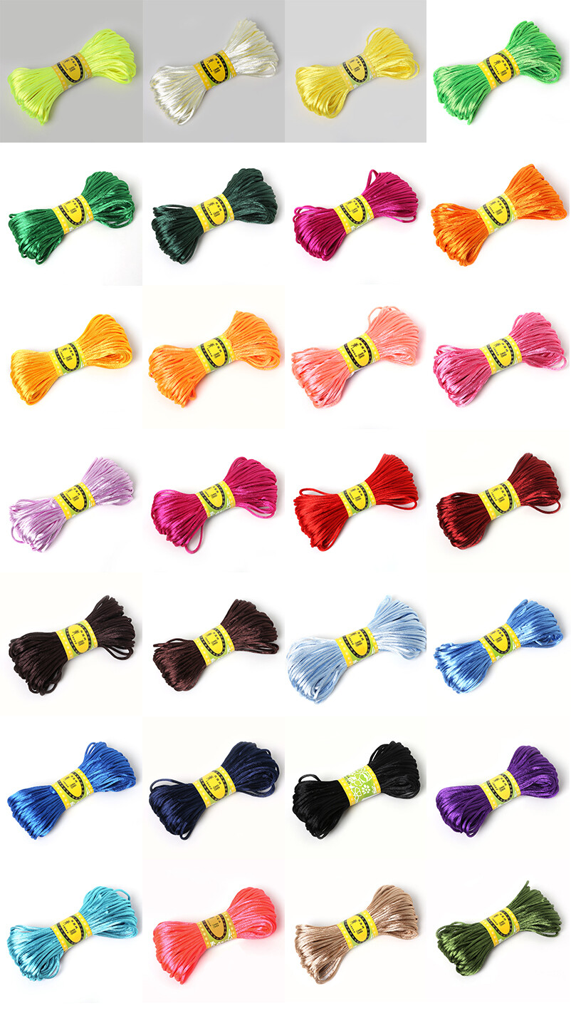 20 Mét/túi Vòng Tay Dây Macrame Thắt Nút Trung Quốc 2.5Mm Dây Thừng Xâu Chuỗi Dây, Polyester Chỉ Khâu Vải Bông Thêu Để May Tự Làm Thời Trang Thủ Công Mỹ Nghệ