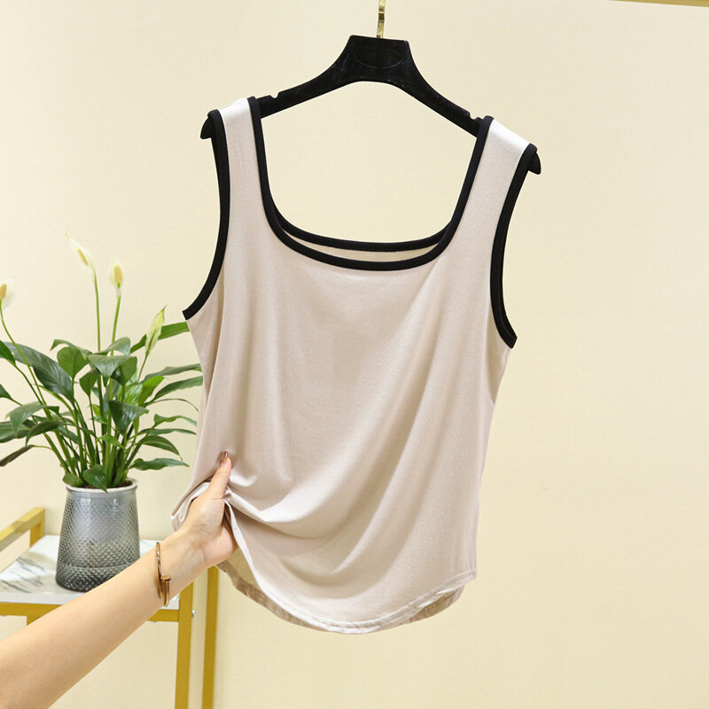 2023 Summer Modal Camisoles Women 40-80KG Plus Size Sleeveless Suspender Tank Top Women's Loose Singlet Ladies Inner Wear Bottom Shirt