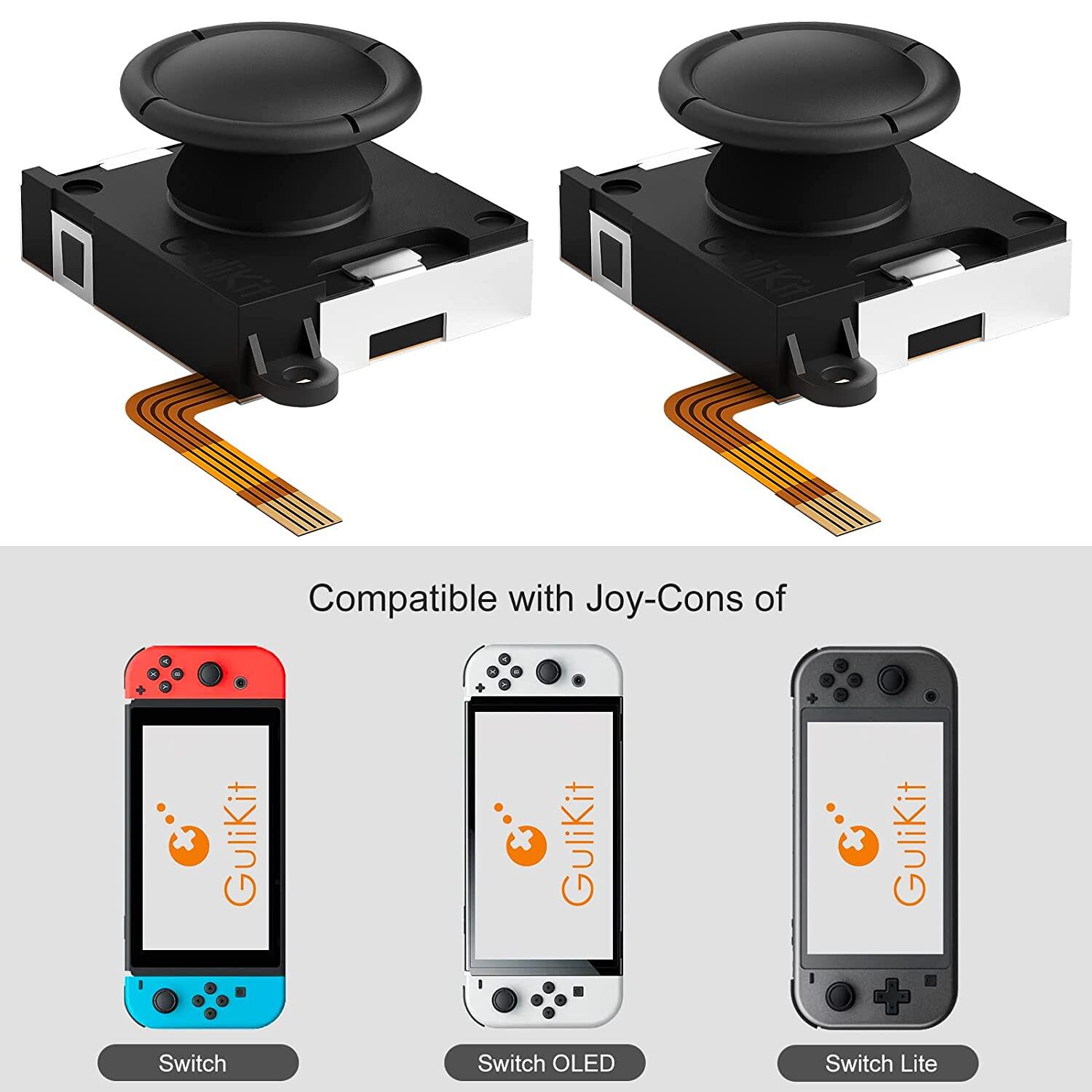 Original GuliKit Hall Joystick for Joy-Con NS40 AKNES Nintendo Switch/Switch OLED/Switch Lite Joycon Controller Gamepad Grip No Drift Rocker Cap Replacement Cap Accessories