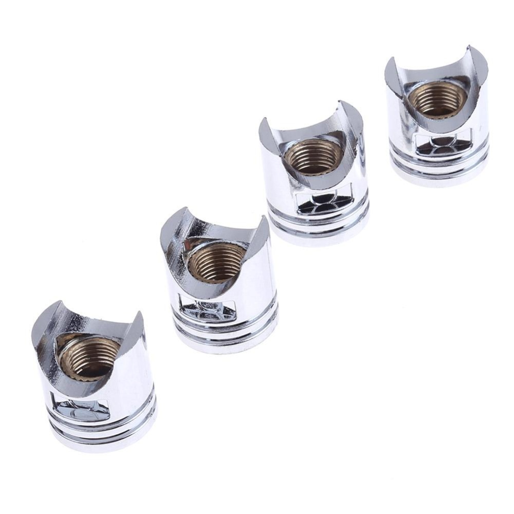4 Chiếc Nắp Van Lốp Bánh Xe Hơi Màu Bạc Thông Dụng Nắp Chống Bụi