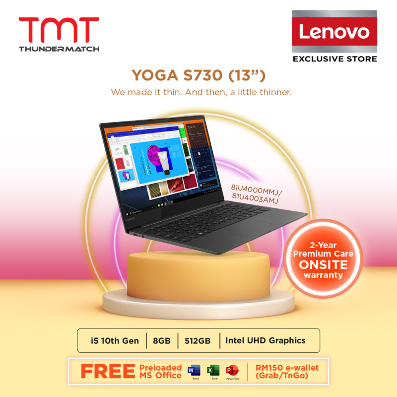 Lenovo Yoga S730-13IML 81U4000MMJ Grey Laptop ( I5-10210U, 8GB, 512GB, Intel, 13.3, OPI Home and Student ) Malaysia