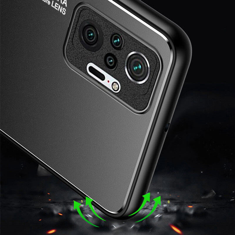 ROAZIC, Dành Cho Xiaomi Redmi Note 10 Note 10 Pro Note 10 Pro Max Ốp Điện Thoại Ốp Lưng Kim Loại Mờ Ốp Khung TPU Mềm Vỏ Nhôm Chống Rơi Siêu Mỏng