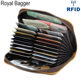 Royal Bagger Ví Ngắn RFID Thời Trang Bằng Da Bò Thật Ví Cho Nam Nữ Nam Nữ thumbnail