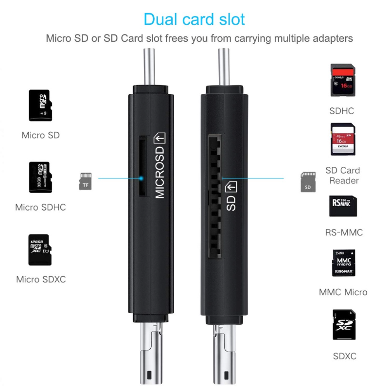 OTG Micro SD Đầu Đọc Thẻ USB 3.0 2.0 Bộ Chuyển Đổi USB Micro SD HC Sdxc Ổ Đĩa Flash Đầu Đọc Thẻ Type C Thông Minh Đầu Đọc Thẻ Nhớ