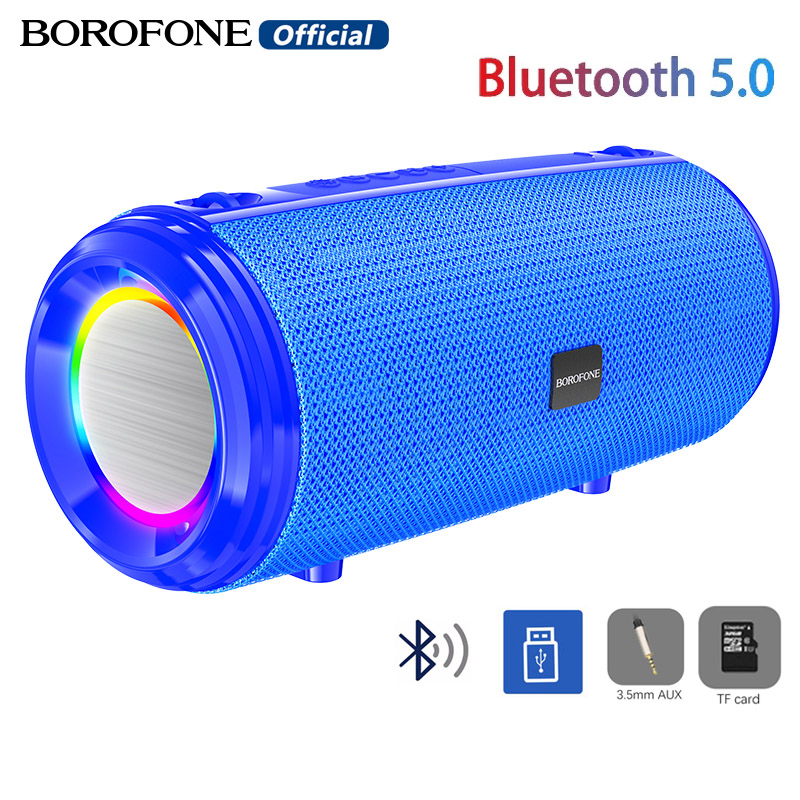 BOROFONE BR13 Wireless Speaker Bluetooth-compatible Speaker With TF Card USB AUX 3D Surround Stereo Outdoor Bass with LED Light