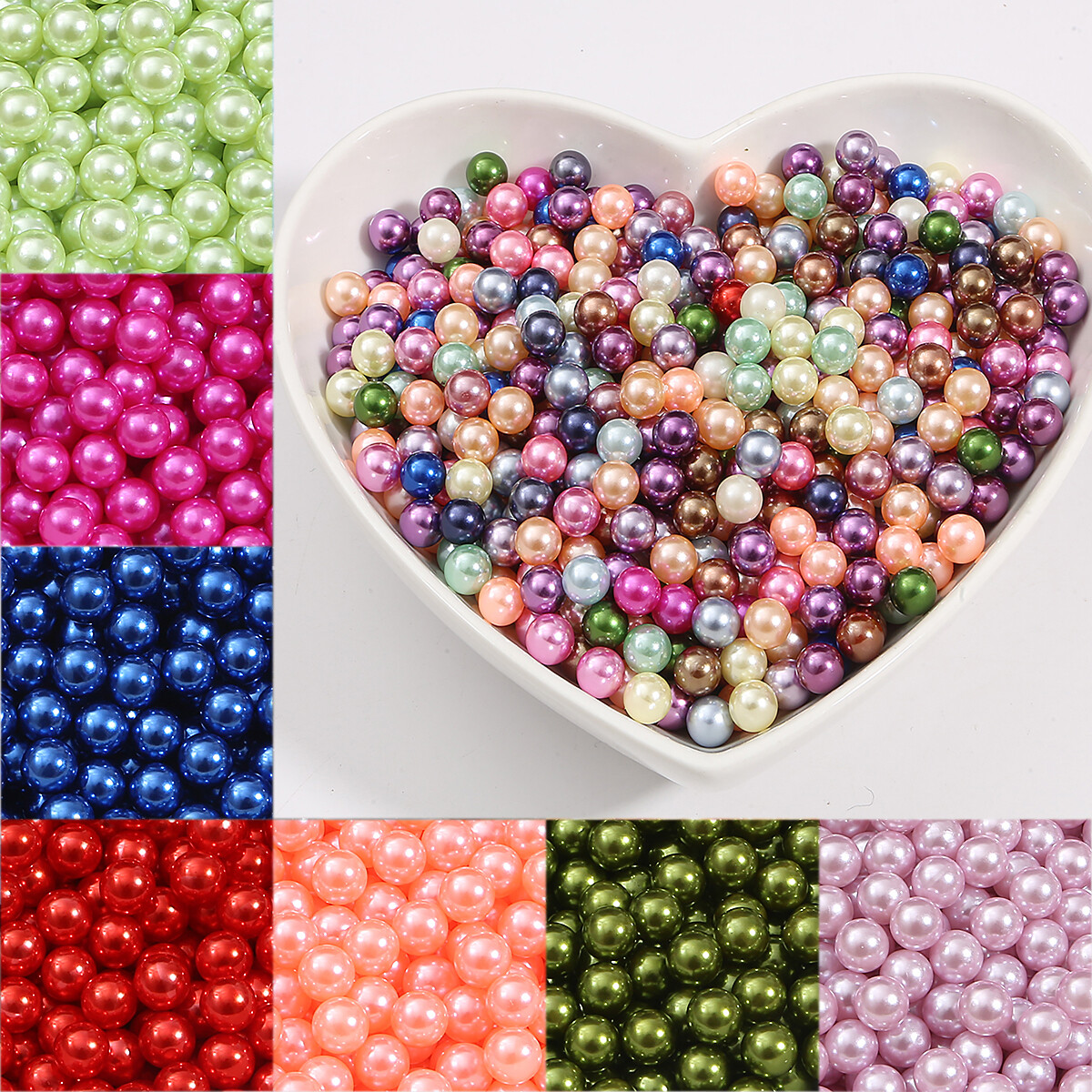 10mm 50pcs No Hole Multicolour Round Plastic ABS Imitation Pearl Beads For DIY Necklace Bracelet Jewelry Making