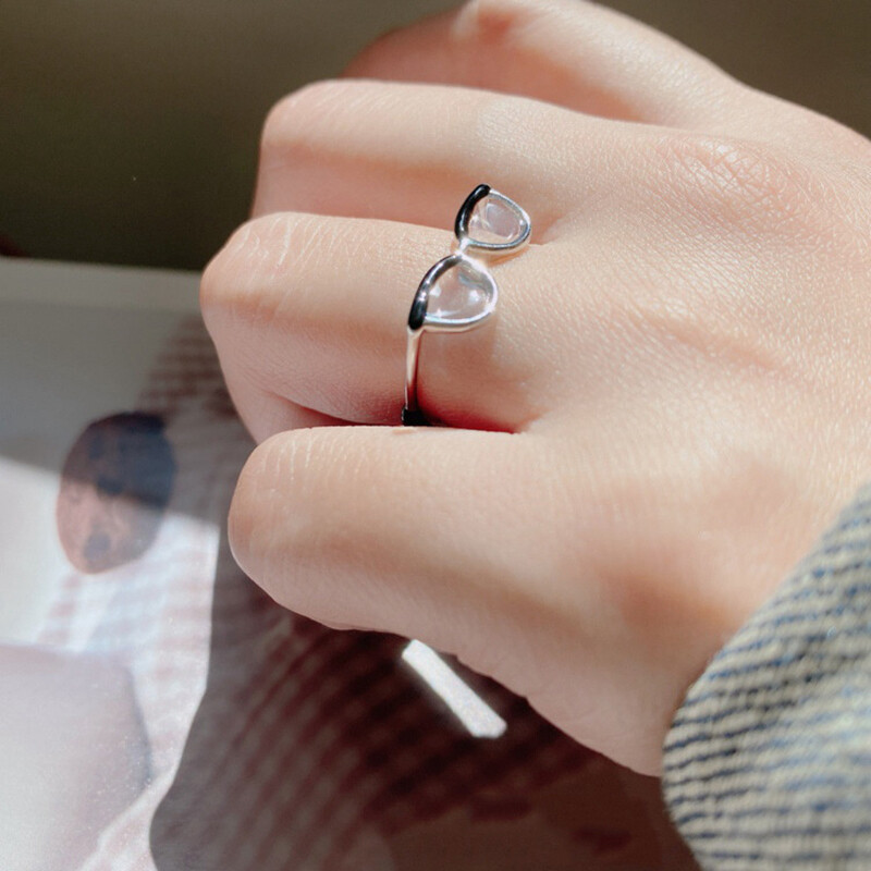 【ZNBY】Cute eyeglasses open Ring