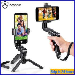 Thiết bị chống rung cho điện thoại AMORUS, thiết bị chống rung quay video để bàn, Giá đỡ điện thoại di động cỡ nhỏ, có chân đế ba chân thumbnail