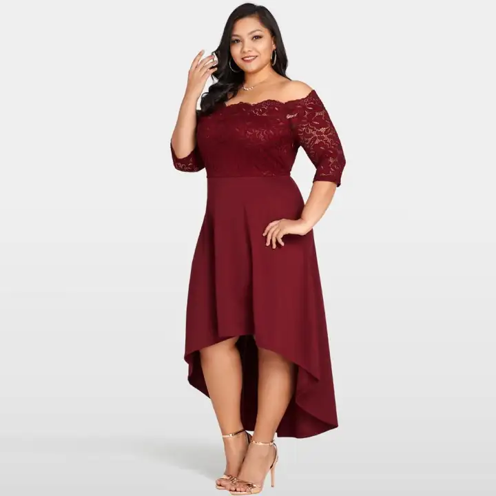 off the shoulder cocktail dress plus size