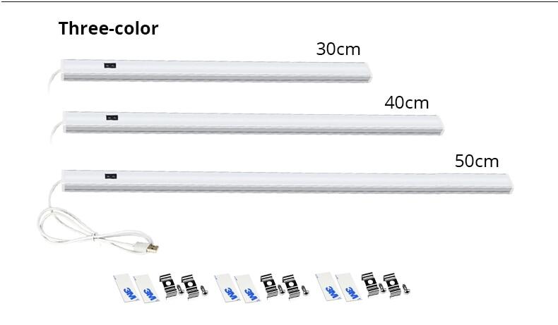 JustLiving Đèn LED Nhà Bếp Thông Minh Chạy Bằng USB 5V Đèn Cảm Biến Quét Tay Đèn Nền Độ Sáng Cao Cho Tủ Quần Áo Ngăn Kéo 30/40/50cm