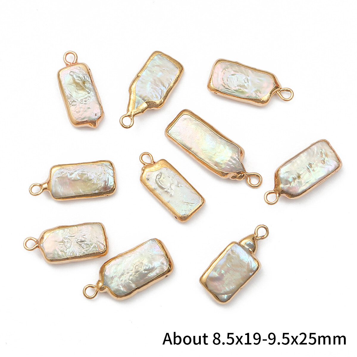 1pc Elliptical Single/Double Hole Connector Charms Natural Freshwater Pearl Pendants for Jewelry Making DIY Earrings Necklace Accessories