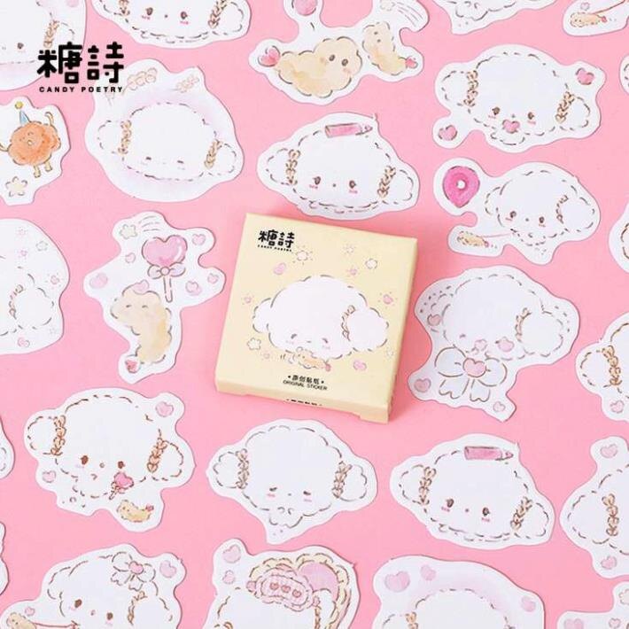 Bộ 45 sticker hàn quốc hình cún dễ thương dán trang trí e92