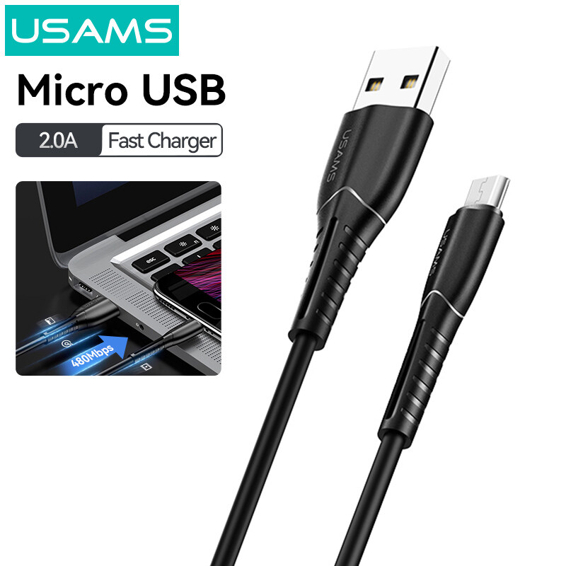 Usams micro usb charger cable for android fast charging cable 2a/1m for samsung/huawei/oppo/vivo/xiaomi