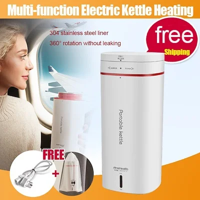 500ML Portable Fast Boiling Water Kettle 110V-240V Travel Outdoor Electric Kettle Water Heater Insulable Water Boiler