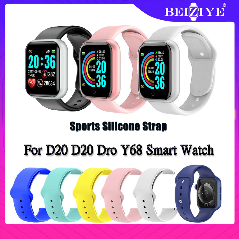 Dây đeo cổ tay bằng silicon cho Đồng hồ thông minh D20 Y68 Dây đeo mềm mại có thể thay thế TPU bền, thoải mái cho dây đeo cổ tay Phụ kiện vòng đeo tay có thể thay thế Dây đeo đồng hồ