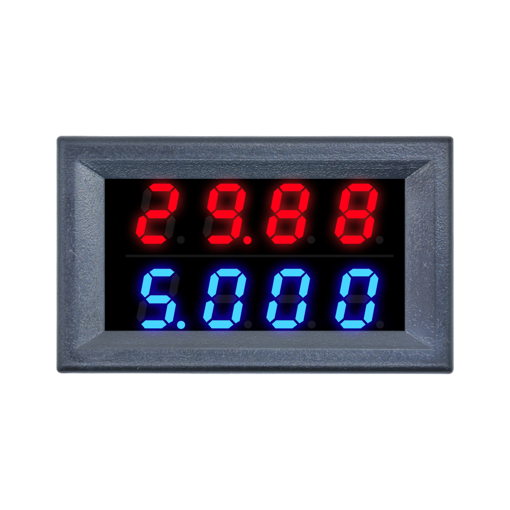0.28  4-Bit DC 0-100V 10A Dual Led Display Voltmeter Ammeter Blue+Red LED Amp Volt Meter Gauge