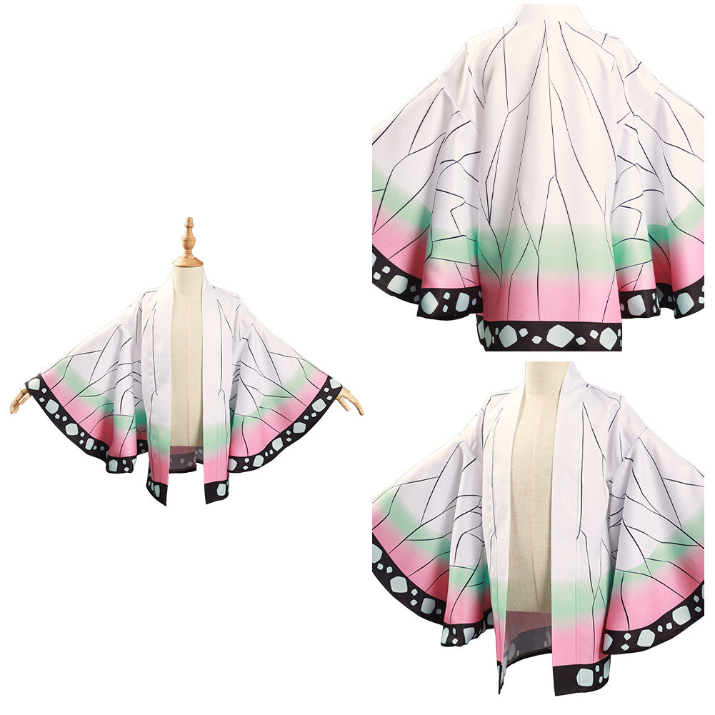 Trang Phục Cosplay Diệt Quỷ Cứu Nhân: Áo Khoác Kimono Trẻ Em Kimetsu No Yaiba Kochou Shinobu Trang Phục Cosplay