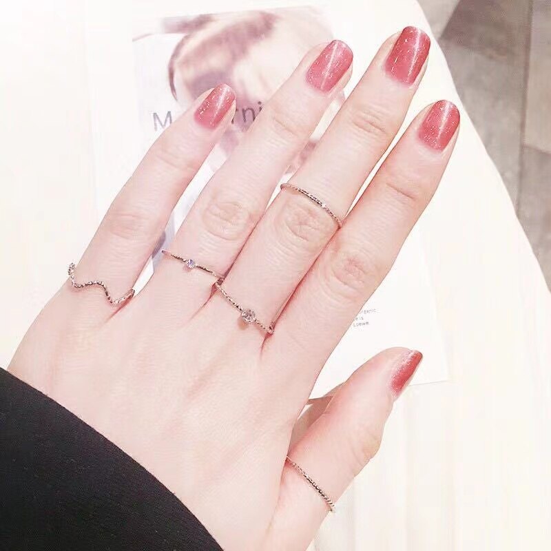 5pcs/set band ring wave stack midi ring lady jewelry charm cincin perumpuan