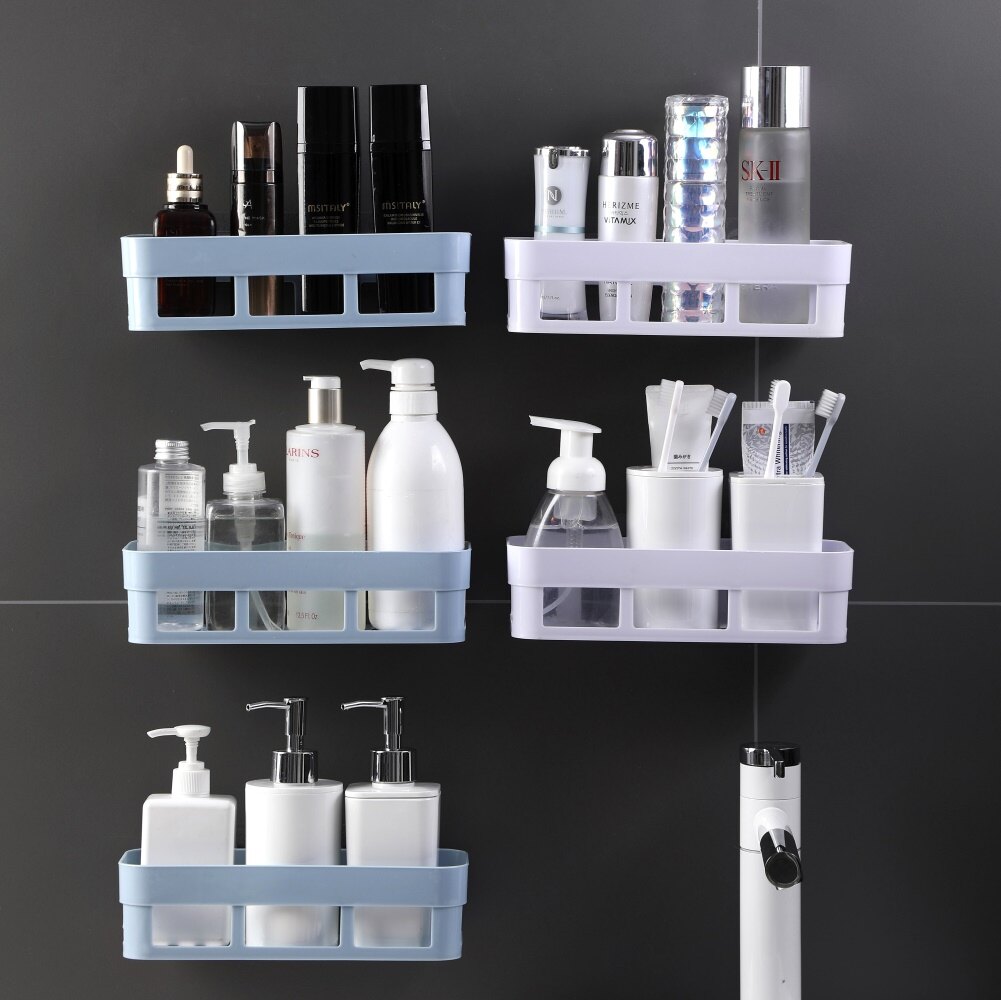 Homenhome Punch-free Bathroom Shelf Toilet Wall-mounted Hanging Triangle Storage Rack