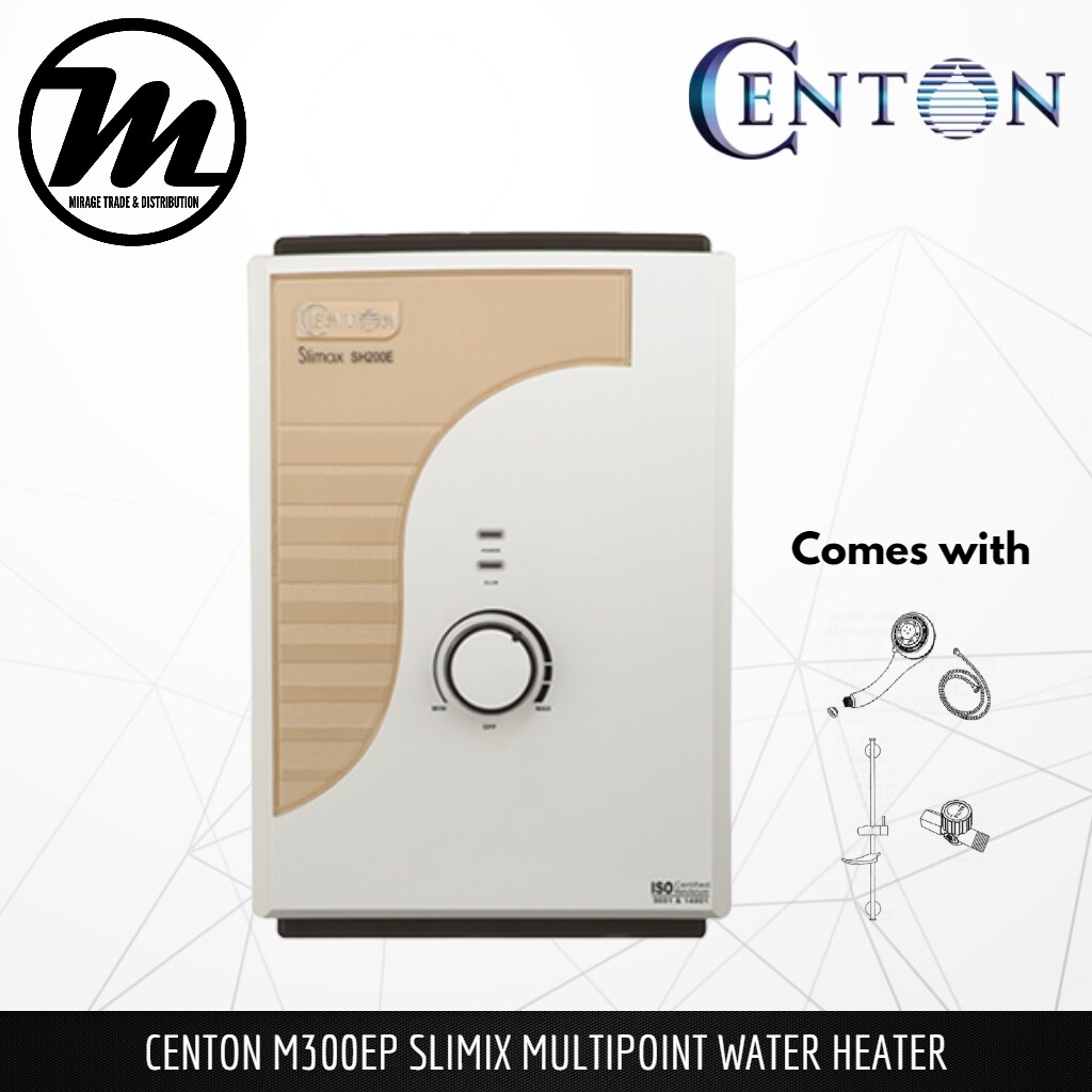 CENTON Multipoint Heater Slimax Series M300EP (ELCB With AC Pump) Comes  With Free Hand Shower Set | Lazada