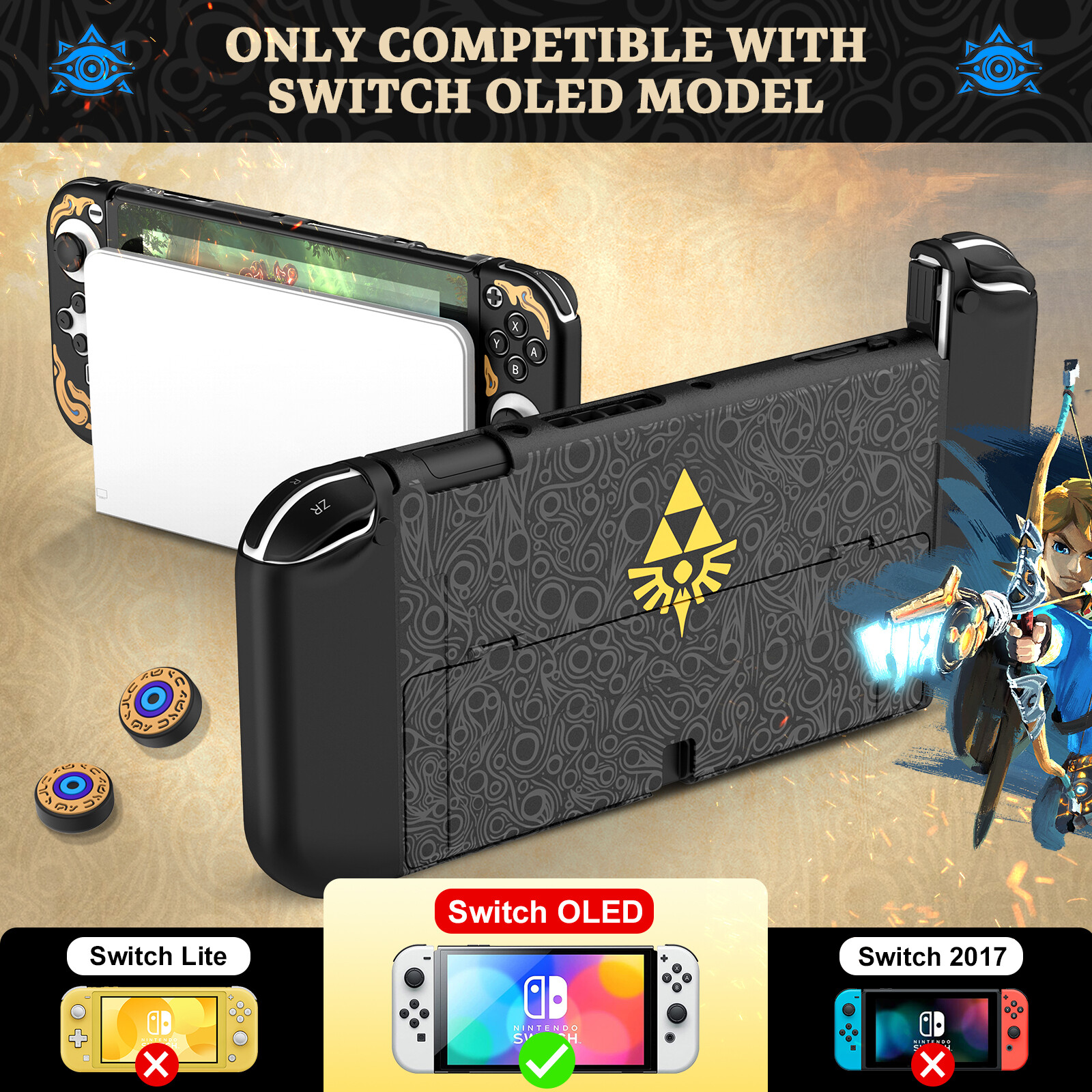 IINE Vỏ Ốp TPU Chống Sốc Switch Vỏ Bảo Vệ Máy Chơi Game Tương Thích Nintendo Switch OLED