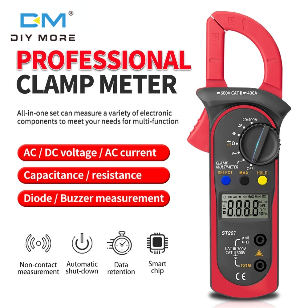 diymore ST201 Clamp Ammeter Clamps Multimeter Capacimeter Digital Clamp ...