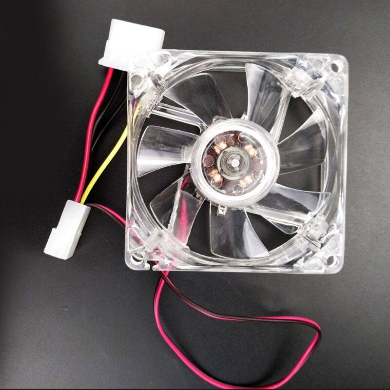 1 Cái 8Cm Khẩu Độ Kép Nhiều Màu Im Lặng LED Vỏ Máy Tính PC Quạt Làm Mát 12V Quạt Làm Mát
