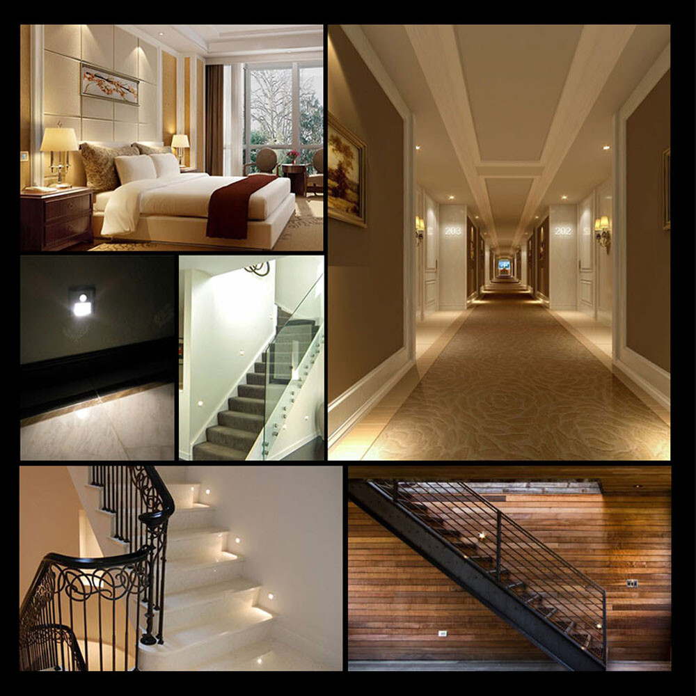 180-240V Night Light Smart Light PIR Motion Detector Sensor LED Stair Light Recessed Step Light Ladder Wall Light Kitchen Foyer