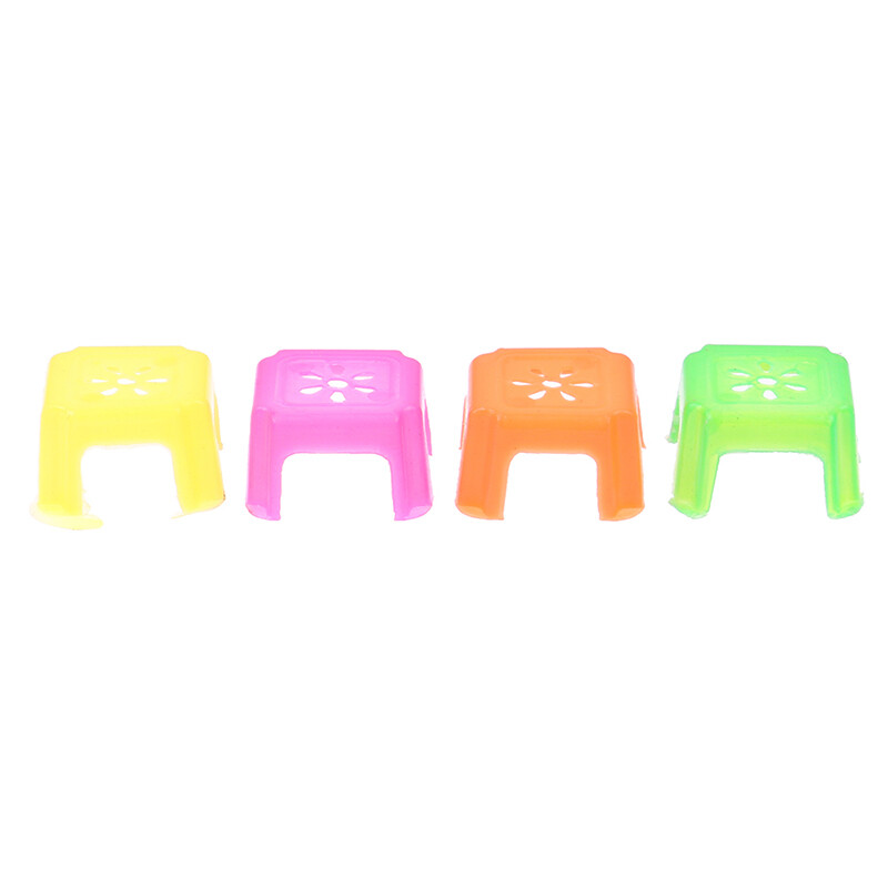 FOO 4pcs Mini plastic toy small square stool model play house chair