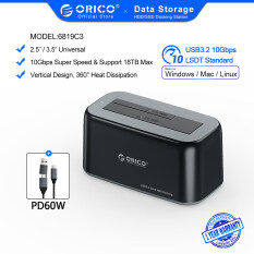 ORICO Ổ Cắm USB 2.5 Sang SATA HDD 3.5/3.0 Inch Dành Cho Ổ Cứng/SSD Hỗ Trợ UASP Và Ổ Cứng HDD 16TB (6218US3)