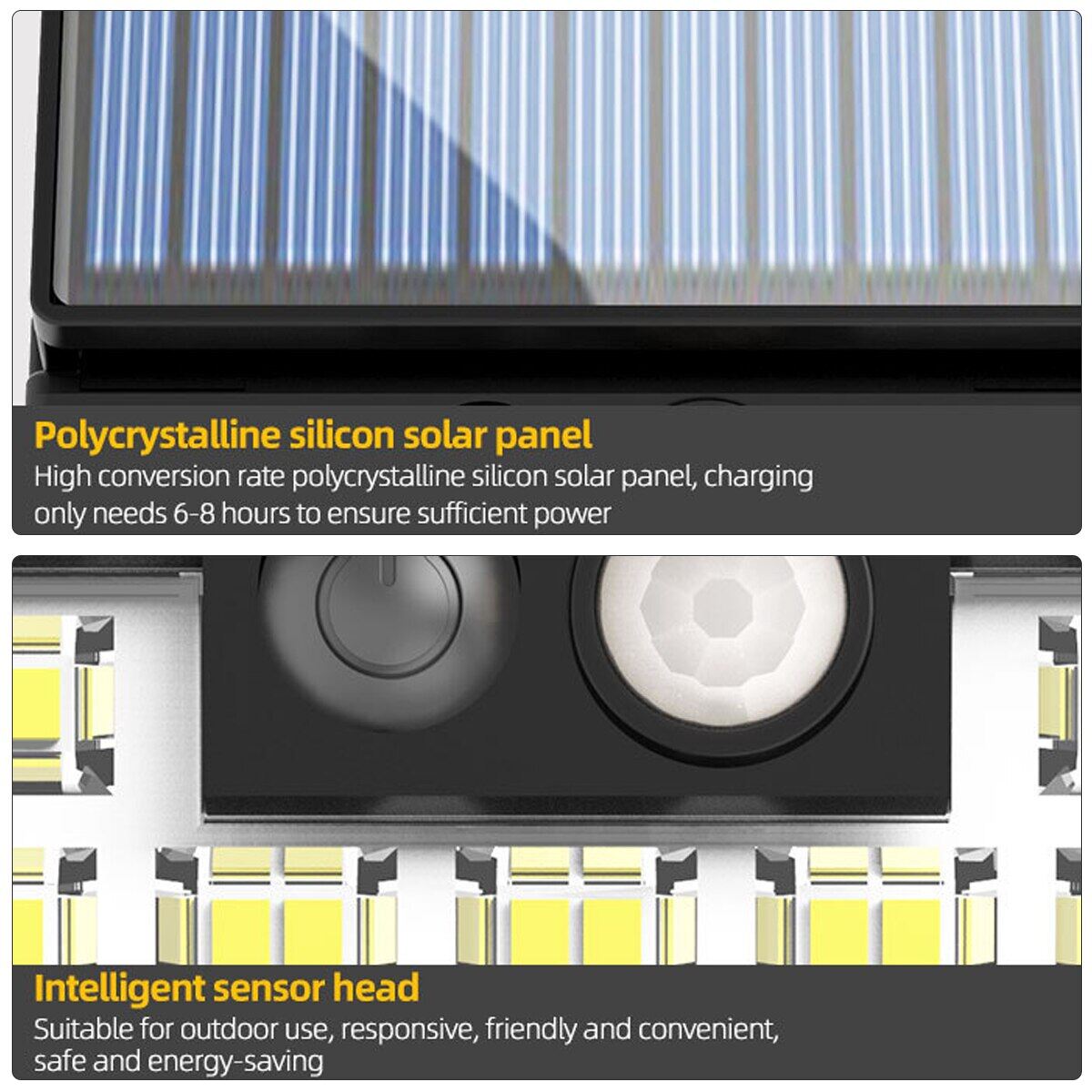 Solar Light Outdoor with 72LEDs Motion Sensor Wall 3 Lighting Modes Light Solar Fence Light IP65 Waterproof Solar Patio Light