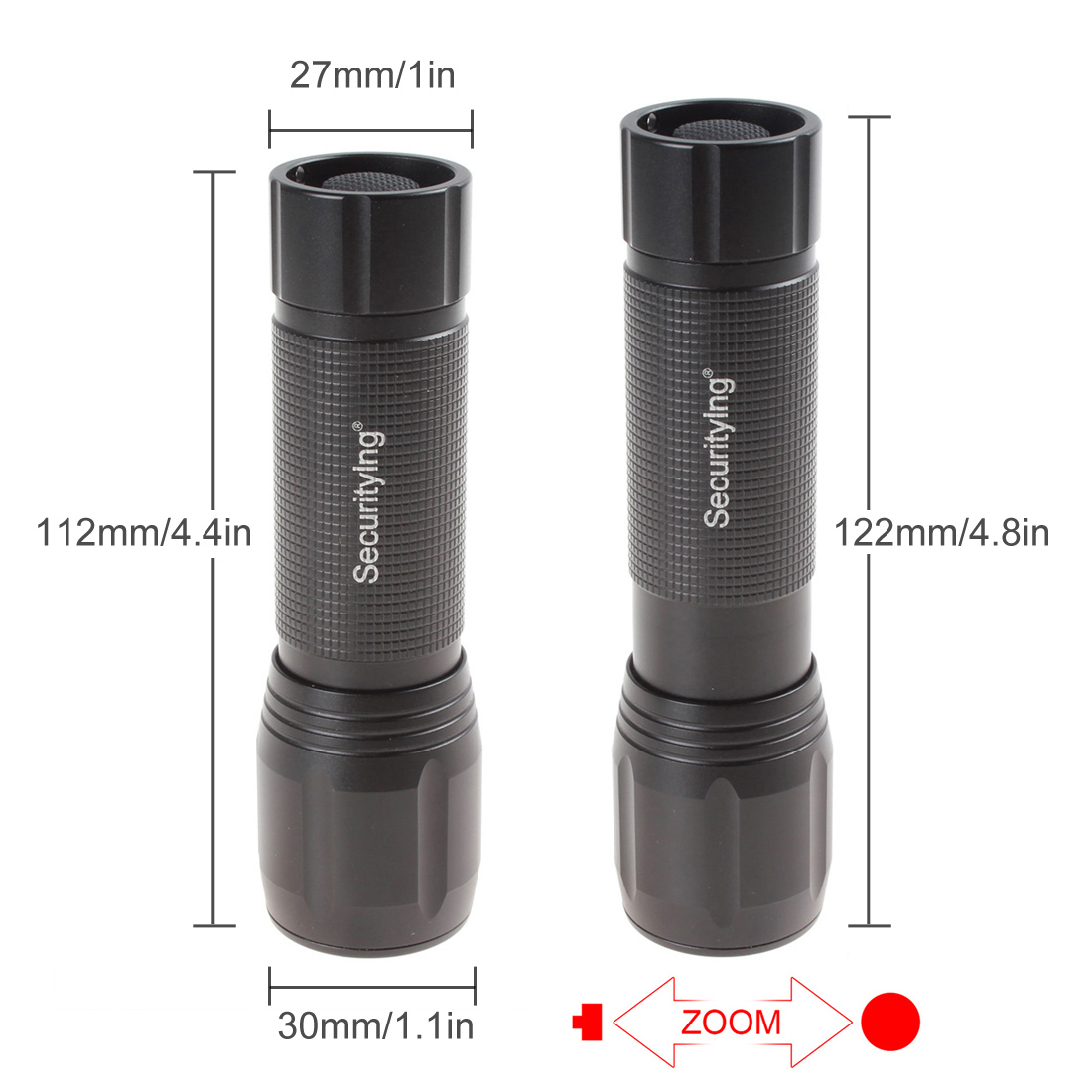 SecurityIng 270Lm XPG2 LED 3 Modes Mini Aluminum Alloy Flashlight Waterproof Torch Light