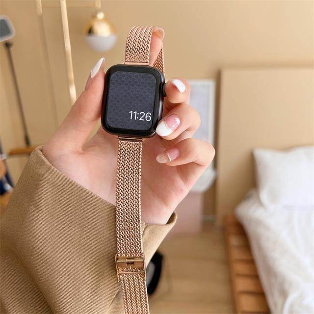 Rose Gold Apple Watch Silver Band Apple Watch Bands Women Gold - Women Gold - Aliexpress
