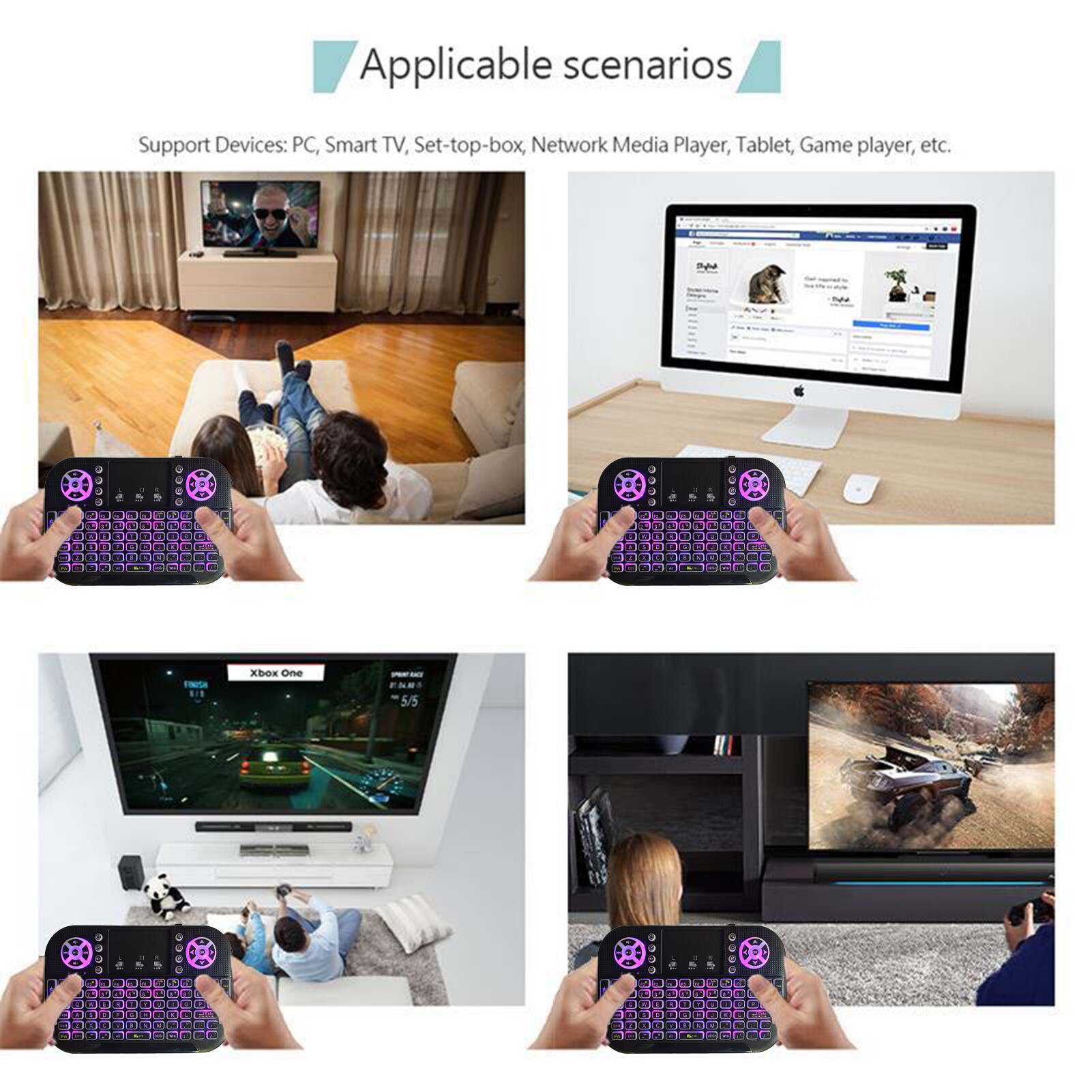 Bàn Phím Mini A8 Bàn Phím Mini Không Dây Tương Thích Bluetooth 2.4G Có Đèn Nền Cảm Ứng Với Bàn Di Chuột Cho TV Box Thông Minh Bàn Phím Cầm Tay Thoải Mái