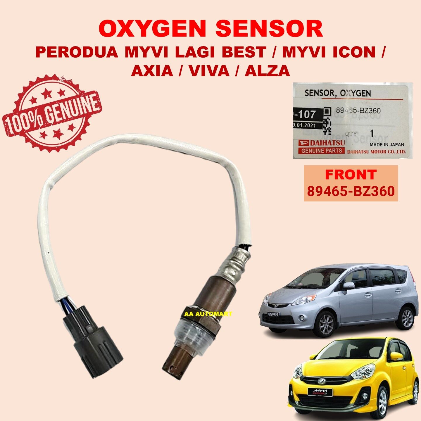 ORIGINAL PERODUA MYVI LB / MYVI ICON / AXIA / VIVA / ALZA OXYGEN SENSOR