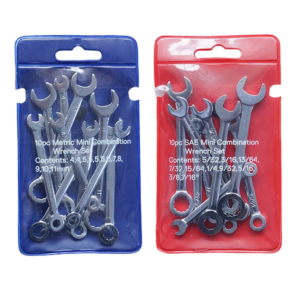 10pcs Metric/Imperial Small Mini Combination Wrench Spanner Set Tools Set (4mm - 11mm)