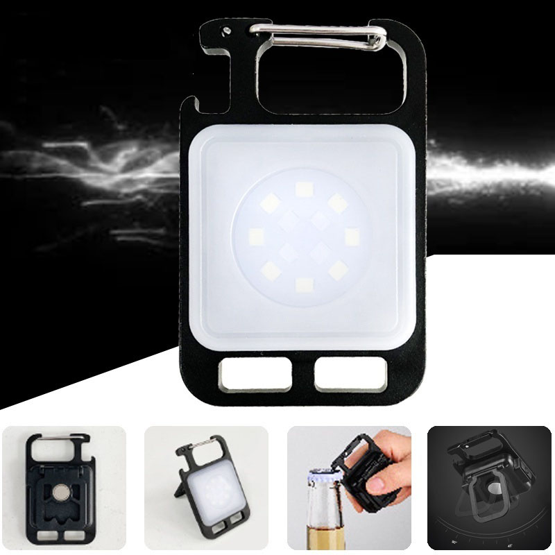 Portable Multifunction Keychain Light USB Rechargeable Mini Repair Light Work Lamp Outdoor Emergency Light White/Red/Blue 3Color Light