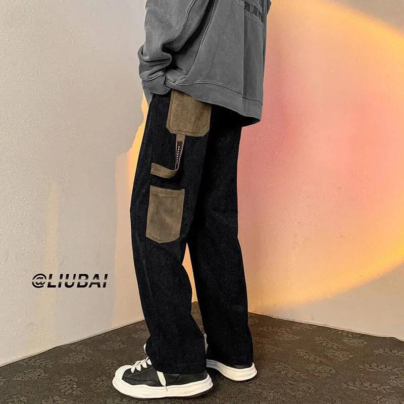 Mark Belt M-3XL Corduroy Pants Men's 